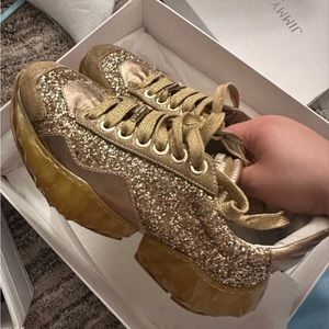 High Fashion Gold Jimmy Choo Sneaker